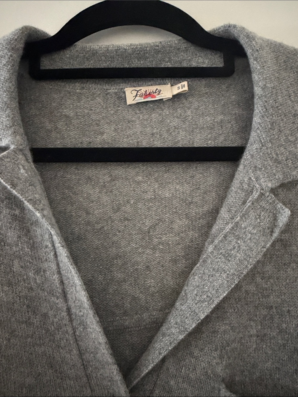 Faherty Light Gray Button-Front Collared Cardigan - Picture 2 of 5
